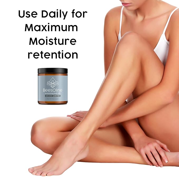 BeesOline Multi-Purpose Organic Moisturizer Powder Fresh Scent-PETROLEUM FREE, Soothes dry cracked itchy skin, protectant beeswax, promotes healing, reduces stretch marks,1-8oz jar…