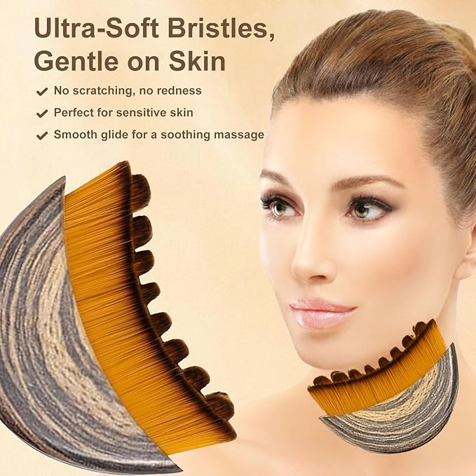 Lymphatic Contour Face Brush 2025 New, Dry Contour Face Brush Massager for Lymphatic Drainage, Ergonomically Designed to Fit The Skin Precisely & Relieve Fatigue