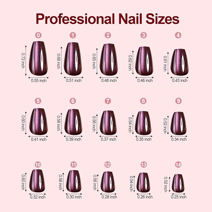 150Pcs Cat Eye Press on Nails, Plauva Short Coffin Fake Nails, Glossy Glitter Cat Eye Nail Tips, Soft Gel Stick On Nails for Women and Girls 15 Sizes