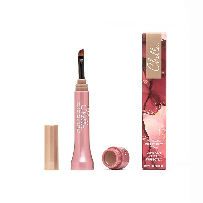 Chella Eyebrow Cream, Tantalizing Taupe - Vegan, Cruelty Free, Paraben Free, Gluten Free Eyebrow Pomade Makeup - Long Wearing, Velvet Consistency, Water Proof