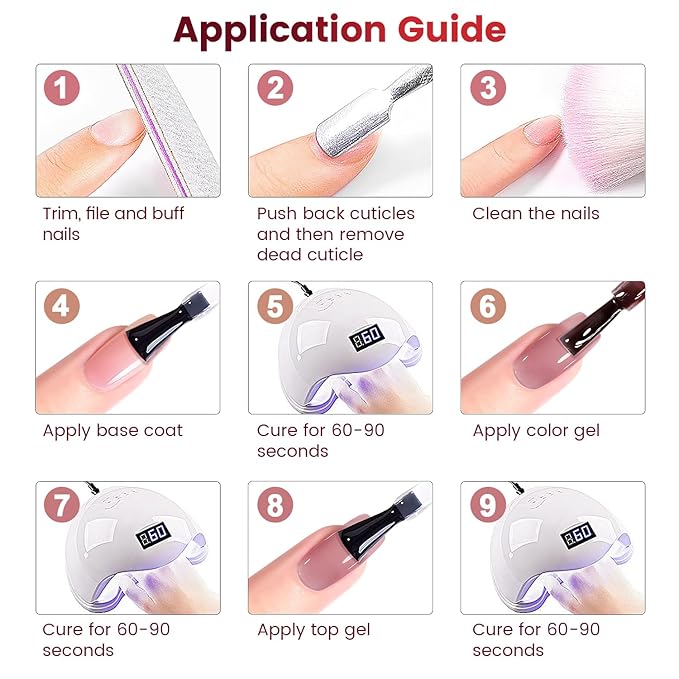 RARJSM Nude Jelly Gel Nail Polish Set 6pcs Clear Crytal Glass Pale Gray Pink Cherry Red Series Transparent Sheer Amber Milky Gel Varnish LED UV Curing Requires Soak off French Manicure Home Salon