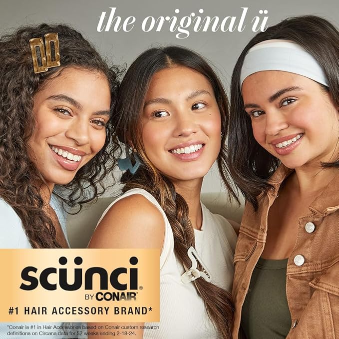 Scunci by Conair Hair claw clips - hair accessories for women - Ideal for fine hair - 3 inch - Tortortuise, Taupe, and Giraffe -3 Count
