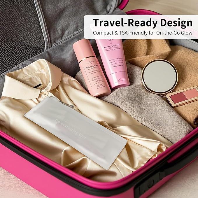 Dermaplane Razor for Women Face, Precision Face Razors for Women, Dermaplaning Tool, Gentle Exfoliation, Perfectly Shape Brows, Reusable Metal Handle with 8 Microblades, Pink