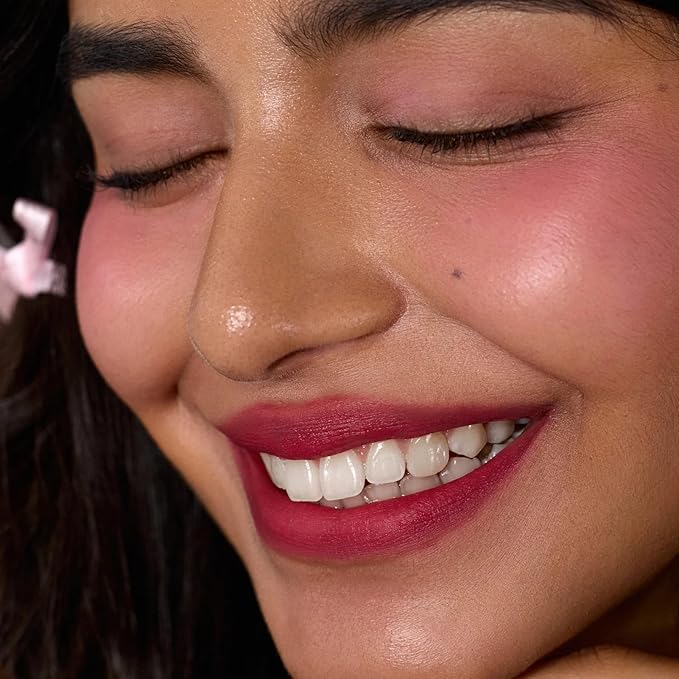 Flower Knows Strawberry Cupid Cake Lip Cream,Velvety-Smooth Matte Liquid Lipstick,Hydrating,Smudge-proof & Stain-Free Lip Stain(V06 Tulip,0.17 Fl Oz)