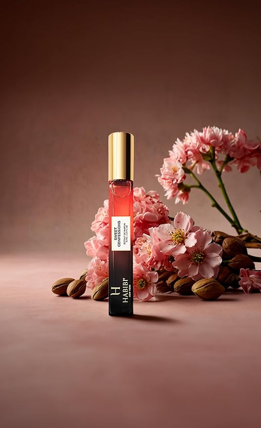 H HABIBI Sweet Confessions Extrait De Parfum 10ml (0.30 fl Oz) – Travel Size Arabian Perfume for Women & Men, Long Lasting Fragrance, Luxury Niche Perfume with Leather Case
