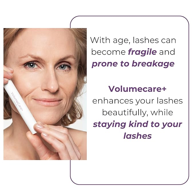 Rumi Cosmetiques VolumeCare+ Mascara For Older Women - Extreme Length and Volume 2-in-1 Formula - No Clumps, Long-Wearing, Hypoallergenic Mascara For Sensitive Eyes (Dark Brown)