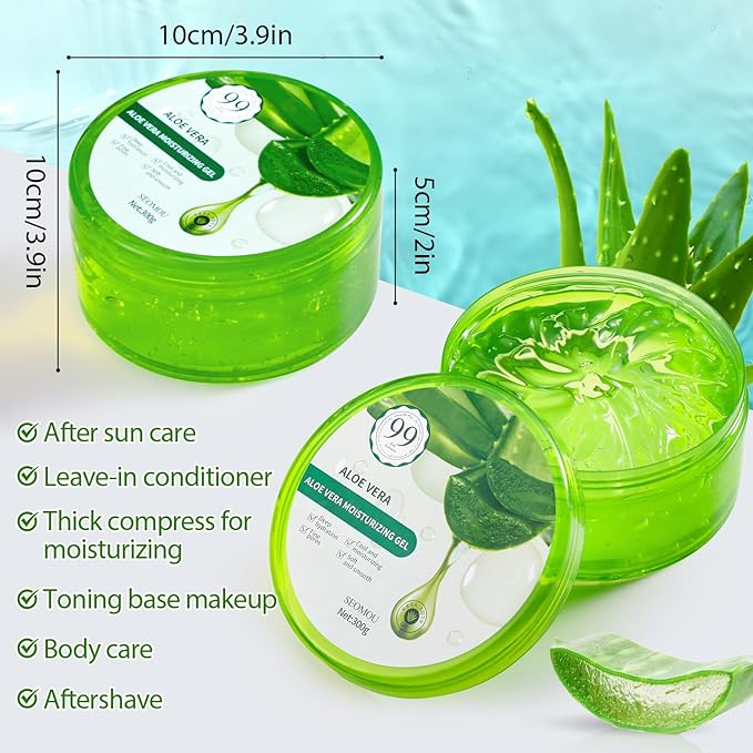 8 Pcs Organic Aloe Vera Gel Fresh Aloe Gel Moisture Hydrates Moisturizing Aloe Vera for Face Body