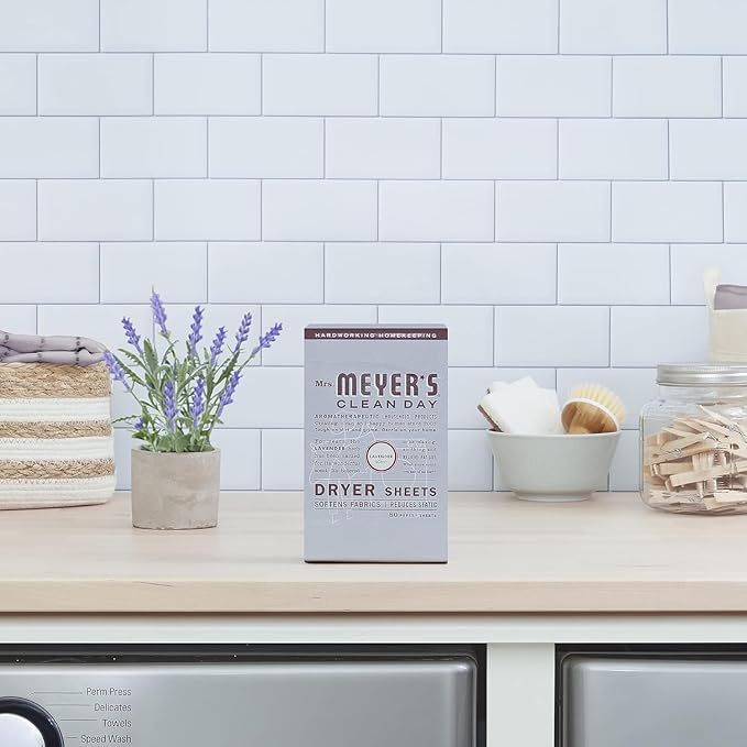 MRS. MEYER'S CLEAN DAY Dryer Sheets, Lavender, 80 ct (Pack of 12)