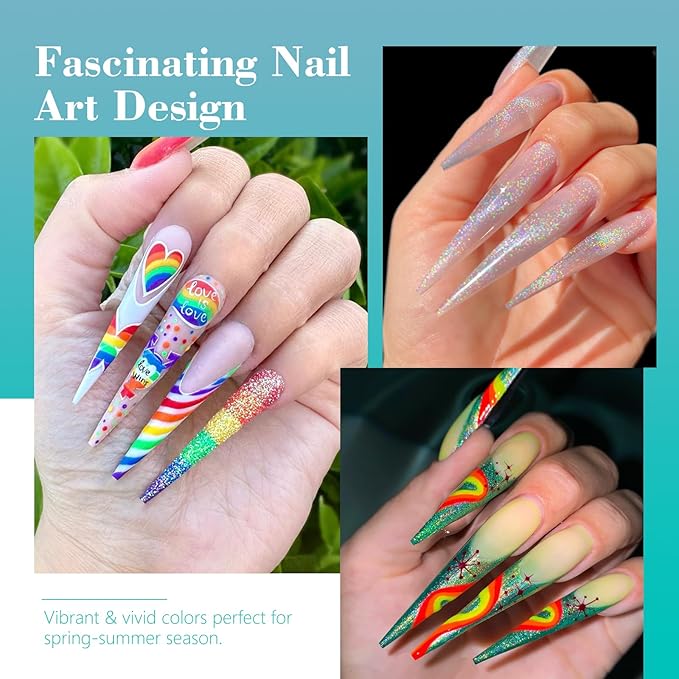 Quaferen 4XL Extra Long Stiletto Nail Tips, 300PCS Clear Nail tips for Acrylic nails Professional, Half Cover Nail Tips Use for Nail Extension Tips, French Nail Tips Tapered Stiletto Nails 12 Sizes