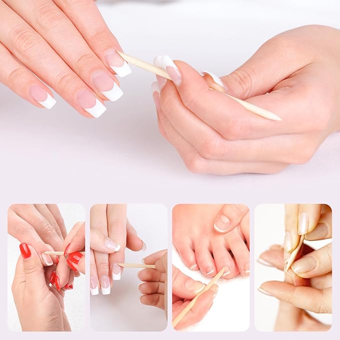 200pcs Orange Sticks for Nails