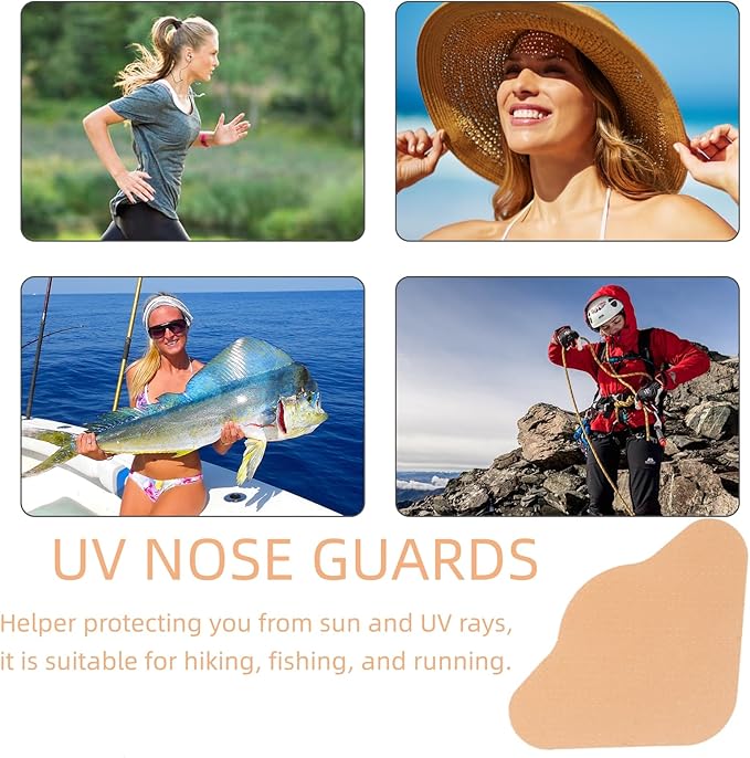 24 Pcs Skin Sun Protection Nose Patch Sunblock Guards for Sunscreen Golf Nose Bandage for Men Women Exposure Tanning Outdoor Sports Accessories, Beige