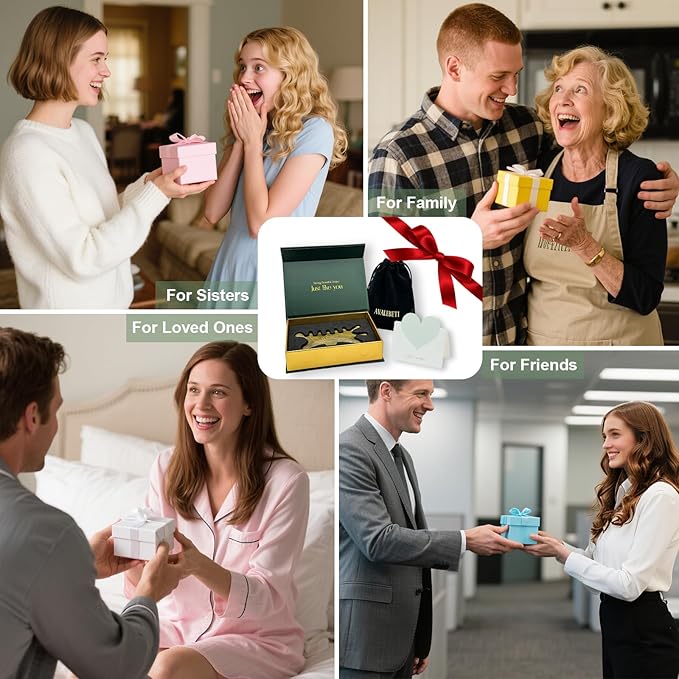 6-in-1 Gua Sha Tool for Face & Body, Natural Sandalwood – Lymphatic Drainage, Jaw Lifting & Nose Sculpting, Head Scalp Massage Comb for Stress Relief, Home Office Self Care Gifts for Women