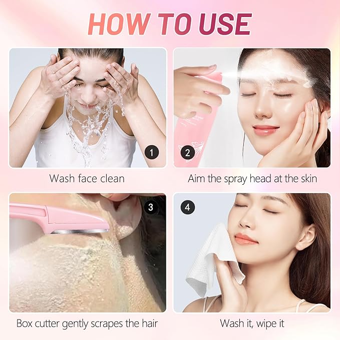 Hair Identifier Spray for Face Shaving,Facial Hair Removal For Women,face hair identifier spray,Moisturizing And Skin Care Set Spray,suitable for all skin types (1 set)