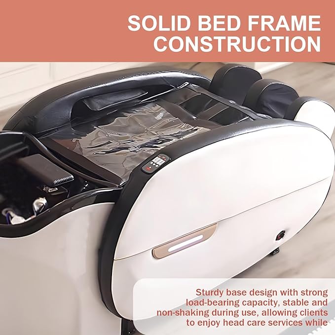 Shampoo Bed - Massage Table with Modern Trendy Mood Light, Head Spa Equipment and Spa Shampoo Bed Includes Water Circulation, Full Body Massage, Fumigation