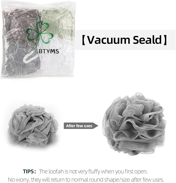 Btyms 4 pieces bath sponge