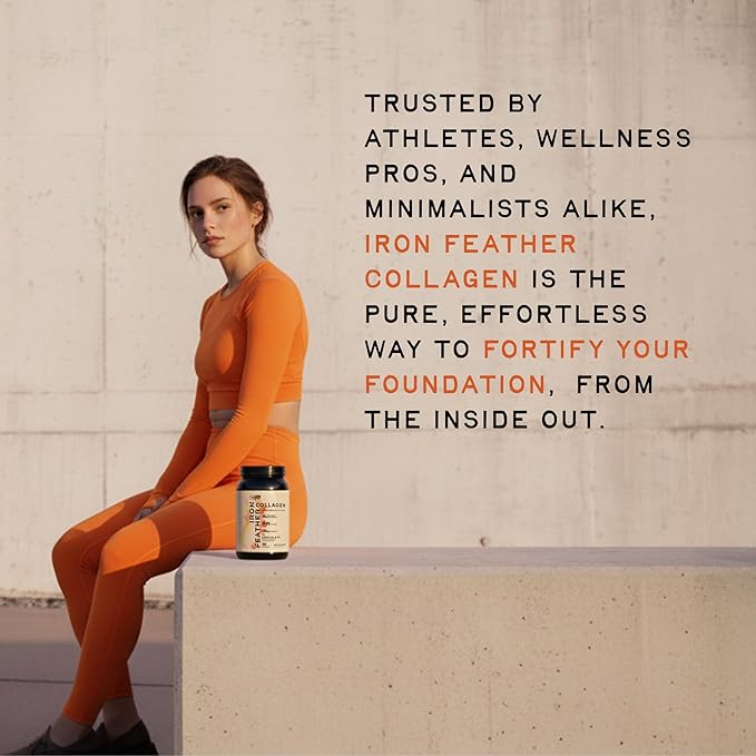 Iron Feather Collagen Powder | Chocolate | Multi-Collagen Protein with Vitamin C | Supports Joints, Tendons, Recovery, Skin, Hair and Nails | 10g Protein per Scoop | Clean and Functional Nutrition