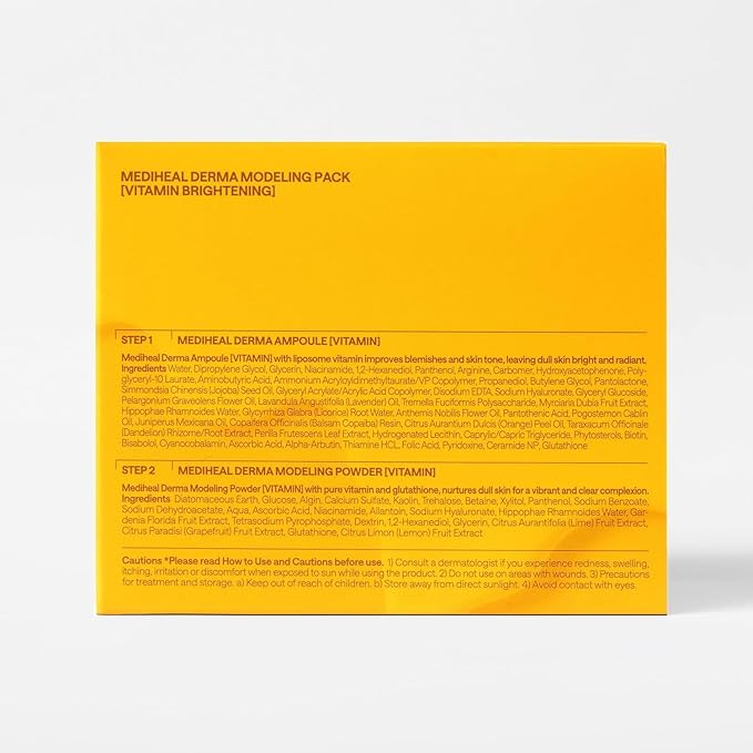 Mediheal Derma Modeling Pack (Vitamin) - Radiance Care For Smooth Skin - Easy DIY Home Spa Kits, Hydrating Icy Jelly Mask For Skin Refreshment