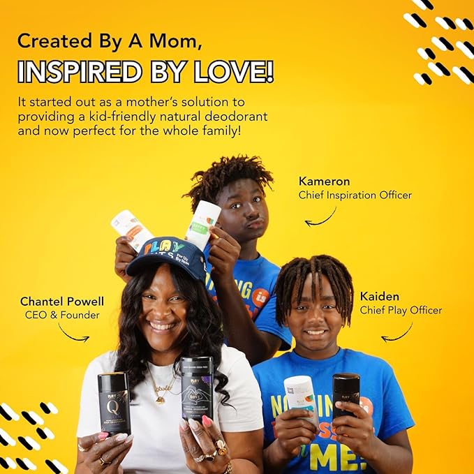 PLAY PITS - Kids Deodorant for Girls & Boys - Natural - Aluminum-Salt Free - Safe for Sensitive Skin - HAPPY is Infused w/Lavender Essential Oils - Non-Toxic & Paraben Free - 2.65oz - 2pk