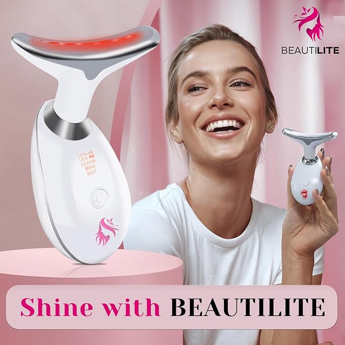 Red Light Therapy for Face, Facial Massager, Skin Tightening & Anti-Aging Face Lift Device, True Beauty Glow Facial Massager, 7-in-1 LED Facial Sculptor