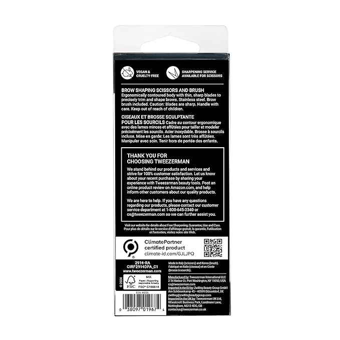 Tweezerman Exclusive Tea Rose Brow Shaping Scissors & Brush