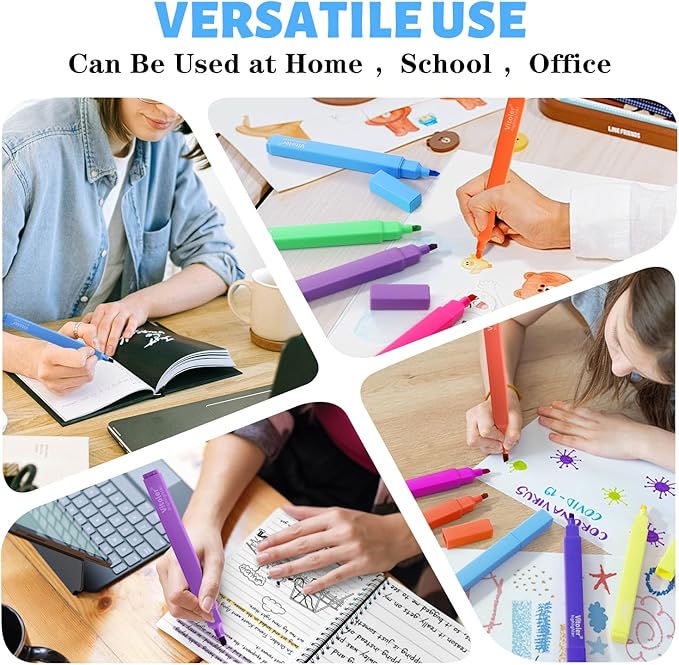 Aesthetic Highlighters,10 pcs, Chisel Tip, Vibrant Colors,Pastel Highlighters Assorted Colors, Bulk Highlighte for Bible Journaling Planner Notes School Supplies