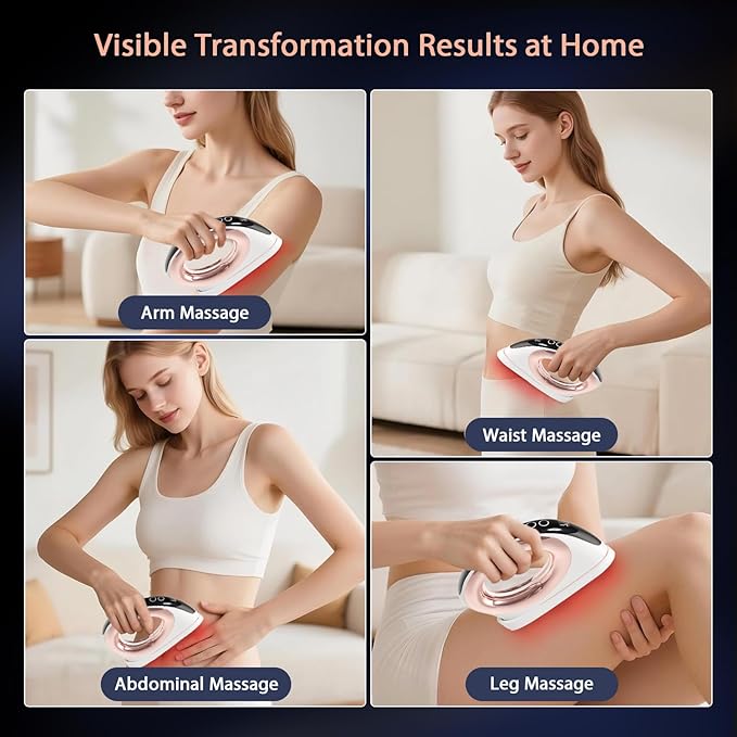 Cellulite Body Device Woman Man Radio Frequency for Woman Man Massage, Temporary Reduction in The Appearance of Cellulite (White)