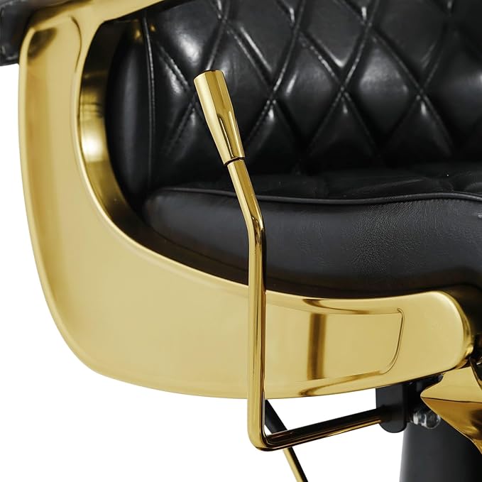 Artist hand All Purpose Barber Chair Wide Backrest Reclining Salon Chair for Hair Stylist Tattoo Chair Makeup Chair for Salon Equipment (Gold)
