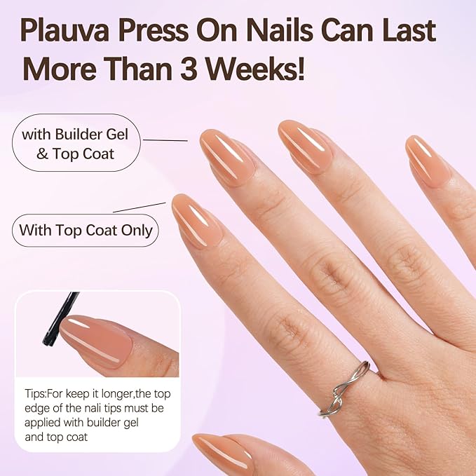 Short Oval Press On Nails, 5 Colors Pre-Lasting Soft Gel Nails Tips, 150Pcs Natural Fake Nails for Nail Art DIY 15 Sizes