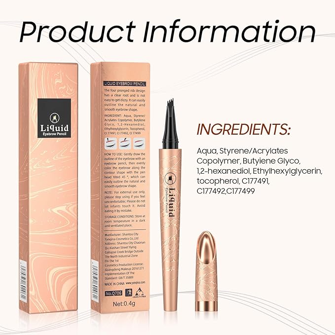 Microblading Eyebrow Pen - Long Lasting Waterproof Brow Pencil With Micro-Fork Tip Applicator and Stays on All Day (Gray)