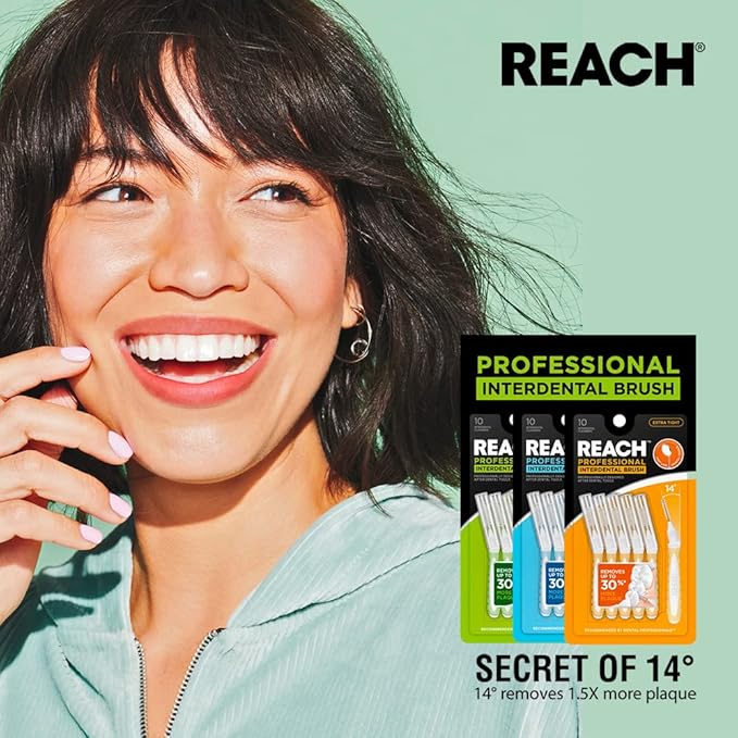Reach Interdental Brush Wide 1.3mm | Removes up to 30% More Plaque | Special Designed for Gum Protection, PFAS Free | 10 Brushes (Pack of 2)