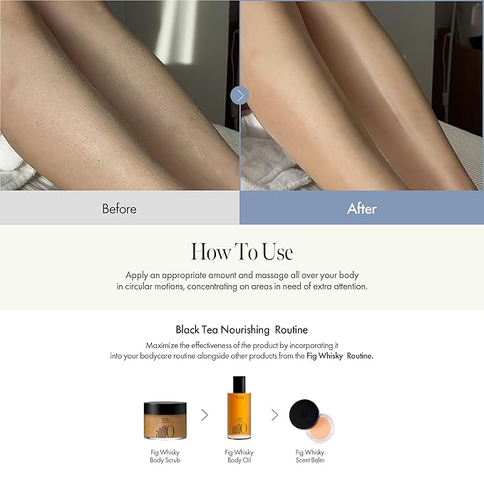 Fig Whisky Hydrating Body Oil – Fast-Absorbing & Non-Greasy Moisturizer with Fig, Argan & Jojoba Oils – Silky Smooth Glow & Deep Nourishment, Woody Scent, 3.38 fl. oz