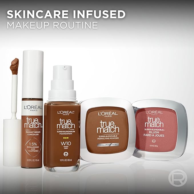 L'Oreal Paris True Match Super-Blendable Foundation, Medium Coverage Liquid Foundation Makeup, N7, Medium Deep, 1 Fl Oz