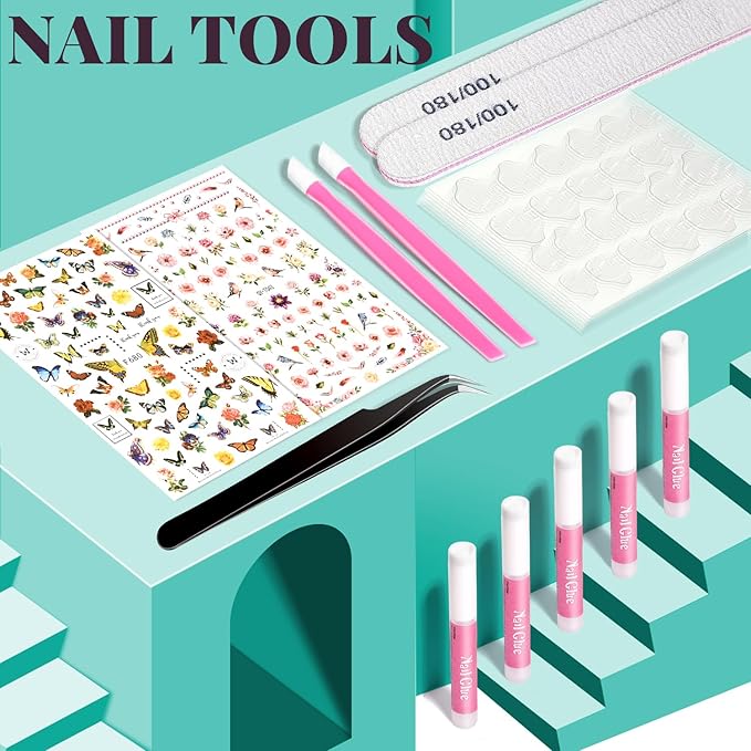 24 Colors Press On Nails, TsMADDTs 720PCS Short Oval Press On Nails with Glue, File, Tabs, Stickers and Tweezer for Home Manicure or Salon
