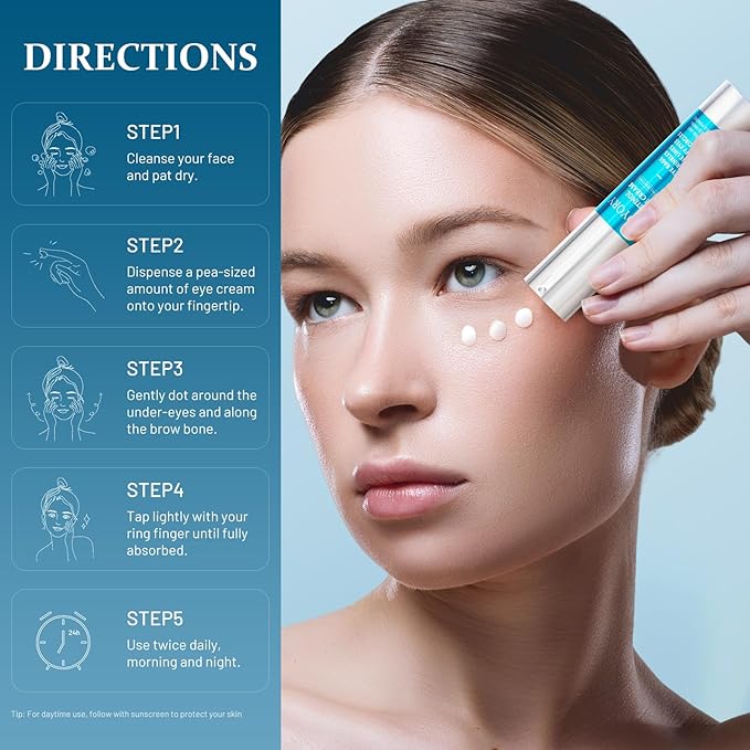 Retinol Under Eye Cream - Anti Aging Eye Cream Reduces Eye bags,Dark Circles, Fade Wrinkles, Fine Lines, and puffiness Smoothing Skin Care Treatment for Women and Men, 20ML(Blue)