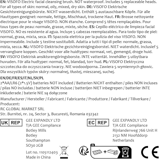 Facial Cleansing Brush Face Scrubber Exfoliating Cleaning Skin Care Cleanser Wash Women Girls Electric Beauty Powered Exfoliator Skincare Spin Tools Scrub Washer Self Care by VISOFO (Agate)