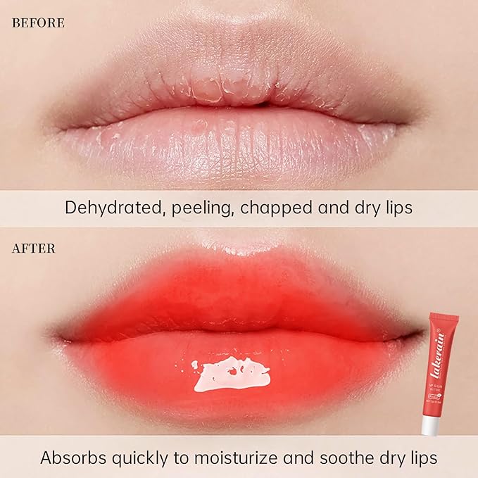 Moisturizing Lip Balm Butter for Dry Cracked Lips,Day/Night Hydrating Lip Mask, Ultra-Nourishing Lip Care Moisturizer for Soft, Smooth and Supple Lips (Poppy)