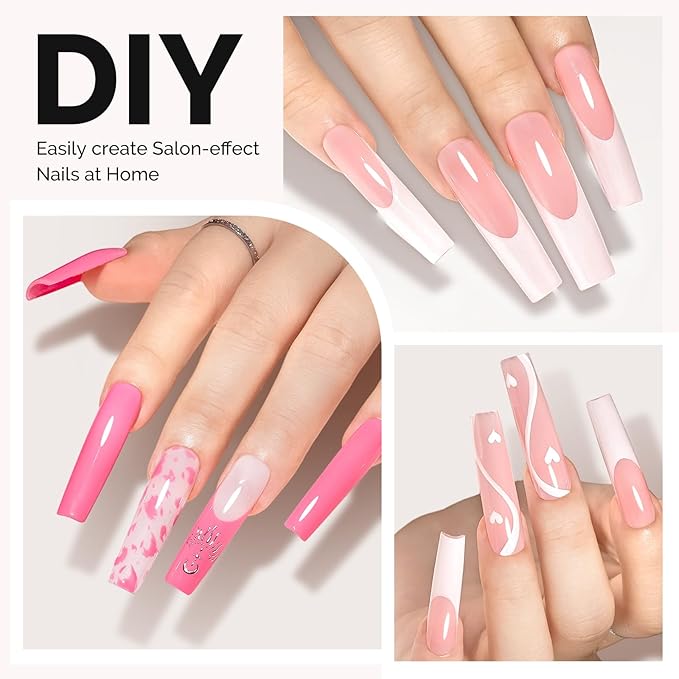 MelodySusie Long Square X Nail Tips - 288Pcs Clear Acrylic, Half Matte Full Cover Press on Nails for DIY Extension & Salon Use,12 Sizes Pre-Shaped for Long-Lasting Manicure