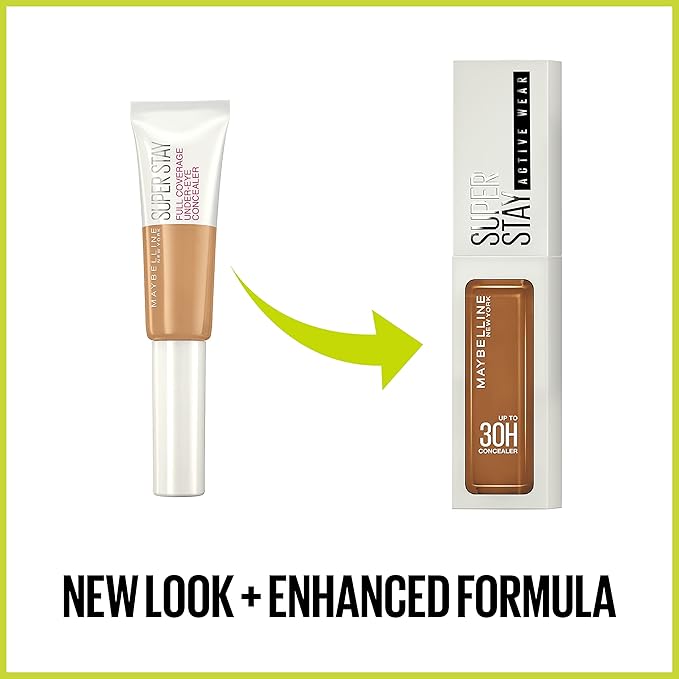 Maybelline Super Stay Liquid Concealer Makeup, Full Coverage Concealer, Up to 30 Hour Wear, Transfer Resistant, Natural Matte Finish, Oil-free, Available in 16 Shades, 45, 1 Count