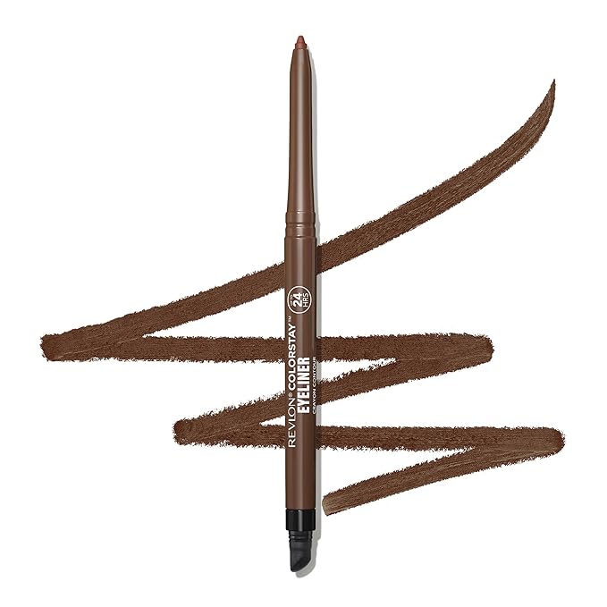 Revlon ColorStay Pencil Waterproof Eyeliner, Smudge-Proof, Eye Makeup with Built-In Sharpener, Packaging May Vary, 203 Brown, 0.01 oz