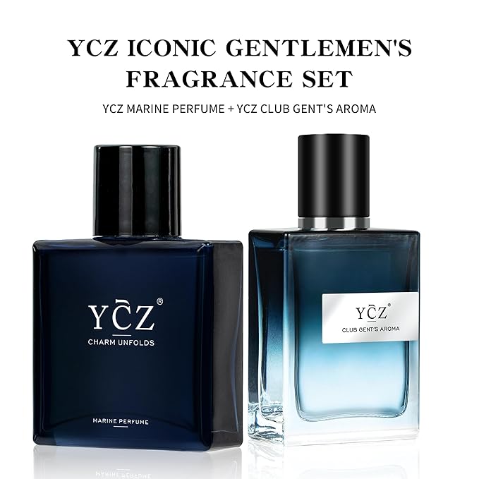 Ycz Cologne for Men Set, 1.7oz(50ml) Bottled Marine Perfume and Club Men Perfume Sophisticated Woody Citrus Scent, Highquality Long Lasting, Sleek Bottle Design, Ideal Special Occasions Ideal Gift