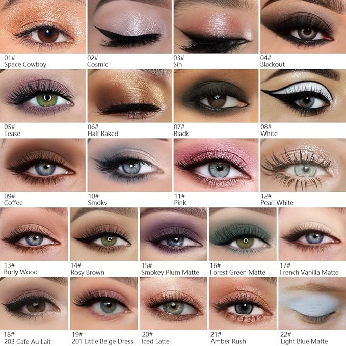 Kaely Pressed Single Eyeshadow Makeup, Sheer White Sparkle Highly Pigmented Monochrome Eye Shadow Palette, Waterproof Neutral Powde Mini Eyeshadow, sombras para ojos, Lightweight Blendable, 02