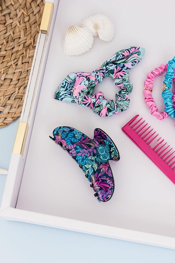 Lilly Pulitzer Colorful Claw Jaw Clip for Fine, Thick, Curly or Straight Hair - Medium Hair Clip for Women, Calypso Coast