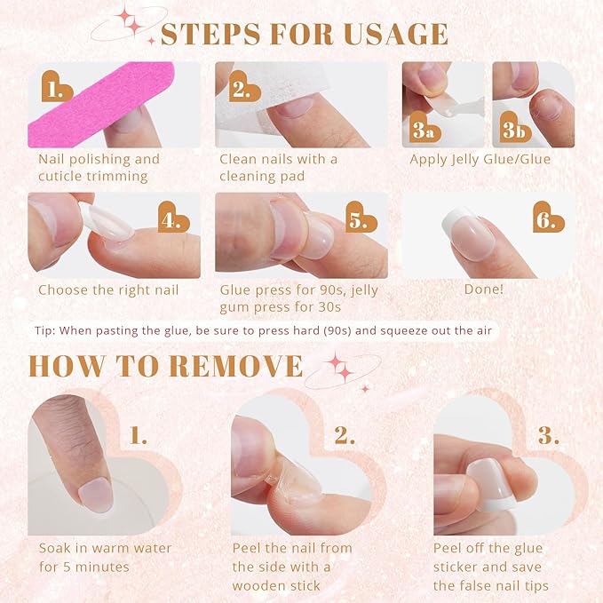 Cat Eye Press on Nails Short, Jofay Fashion Soft Gel Fake Nails, Elegant Nude Press on Nails, Reusable & Natural Acrylic False Nails, Stick on Nails for Women Girls Gift, Glue on Nails Kit 32 Pcs
