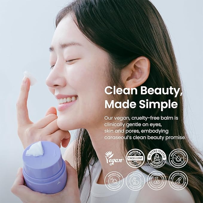 caraseoul Gentle Grinding Cleansing Balm Makeup Remover with BHA Salicylic Acid & Bakuchiol, Vegan, Non-Greasy Texture, Cleansing Oil Travel Size, Korean Skin Care, For All Skin Type (50ml/1.69 fl.oz)