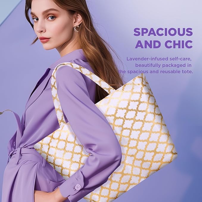 Spa Luxetique Gift Baskets for Women - 15PCS Lavender Bath and Body Sets, Including Shower Gel, Bubble Bath, Skin Care Sets for Her, Anniversary Christmas Gifts for Women, Wife, Girlfriend, Mom