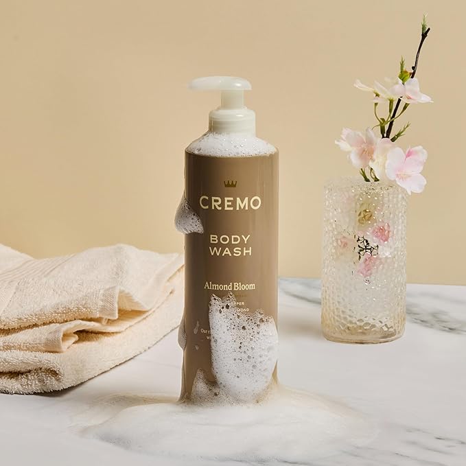 Cremo Skin Moisturizing Almond Bloom Women's Body Wash, Notes of Spicy Pink Pepper, Creamy Almond, and Soft Suede, 16 Fl Oz