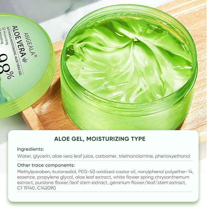Organic Aloe Vera Gel for Face Made within 12 Hours of Harvest, 98% Pure Aloe Vera Gel for Skin, Scalp, & Hair, Soothing Aloe Face Moisturizer, Multipurpose Skin Care(20oz)