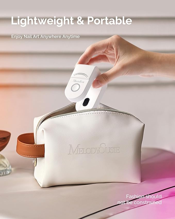MelodySusie Pocket-Sized Cordless UV Nail Lamp, P-ART04G Rechargeable Mini Hands-Free UV LED Light with Smart Sensor & 2 Timers Flash Cures All Soft Gels, Especially Rhinestone Glue & Liner Gel