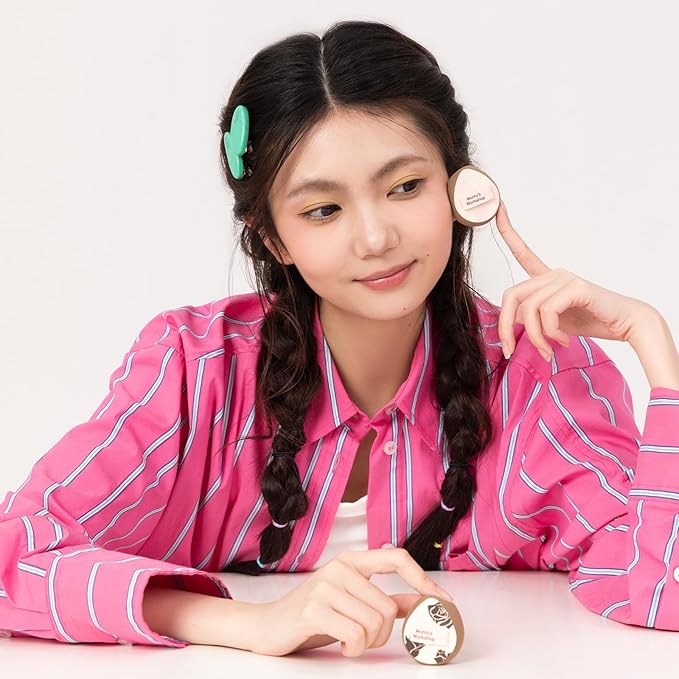 Multi-Use Mini Makeup Sponge Set,Oil-Control & Makeup Setting, Cut-Edge Design for Cream & Powder Products, for Oily Skin,Pink-Brown, 3PCS Mini Beauty Concealer Sponges & Storage Case