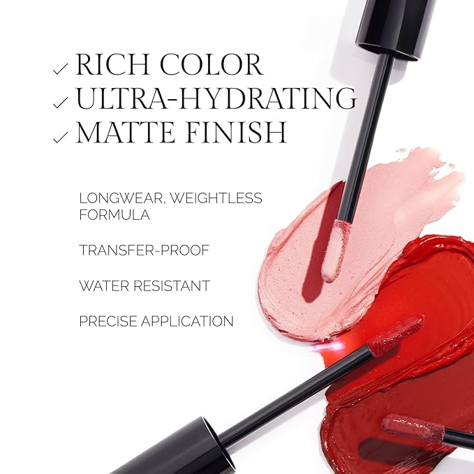 OFIR Velvet Bond Liquid Matte Lipstick | Matte Liquid Lipstick for Bold, Full Coverage Color | Hydrating Pigments Offer All-Day Comfort | Vegan Formula | Brick - Dark Red Shade | 0.12 fl oz